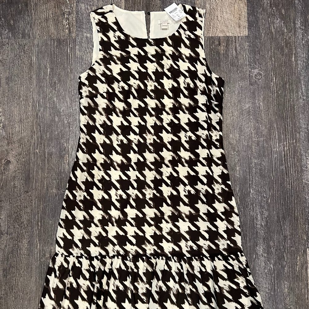 NWT J. Crew Houndstooth 100% Silk Dress | Size 4